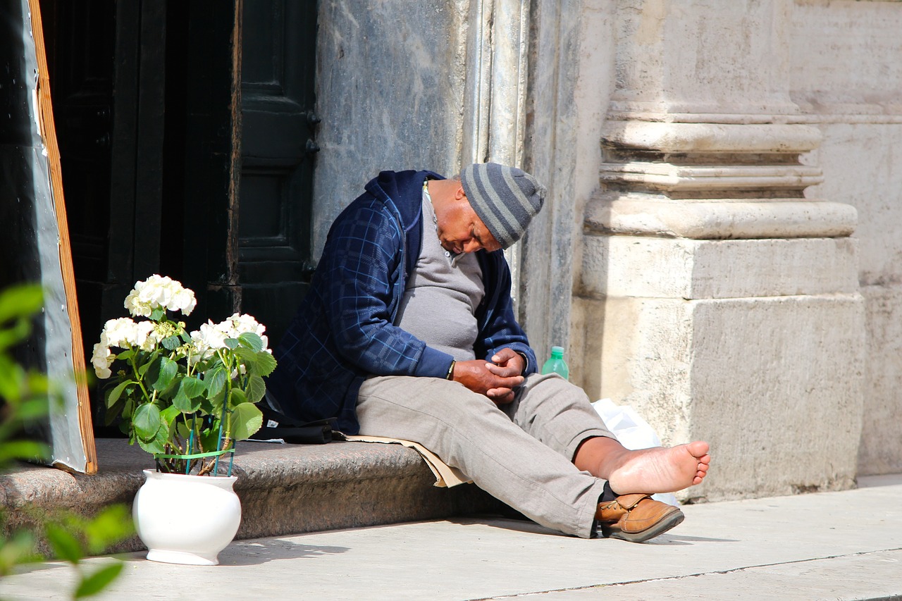 Image - solitude rome church man homless