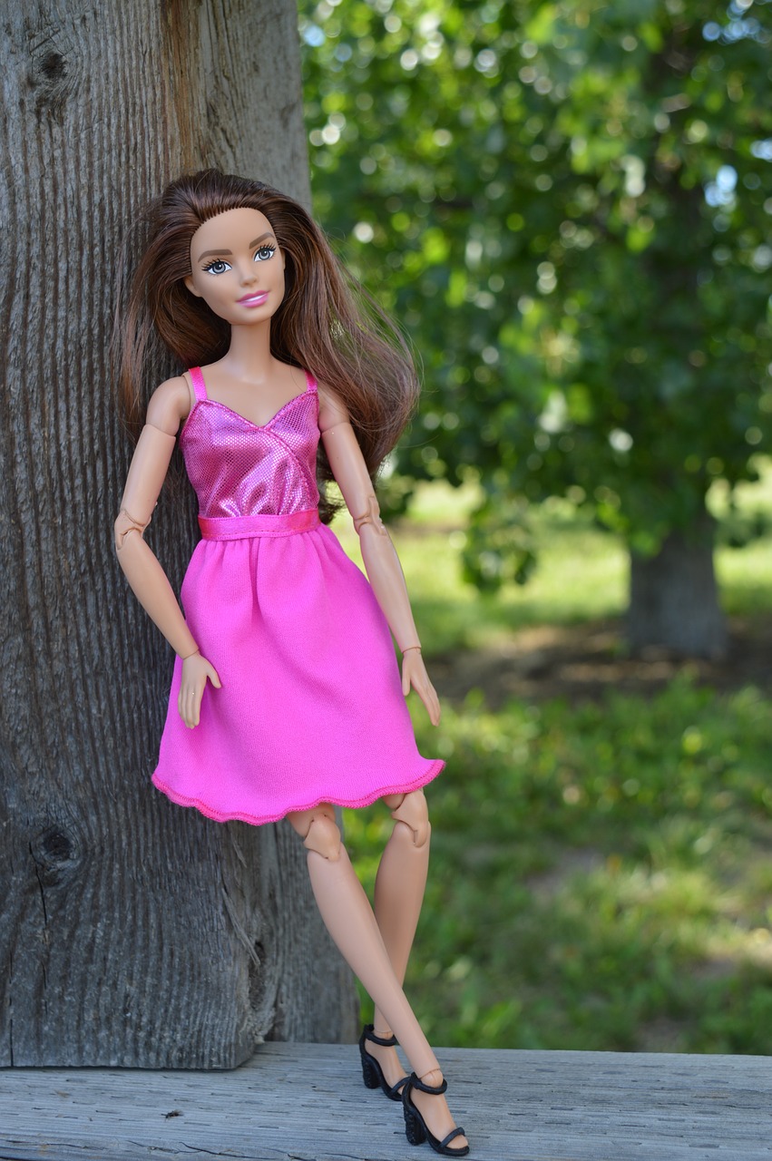 Image - barbie doll brunette posing dress