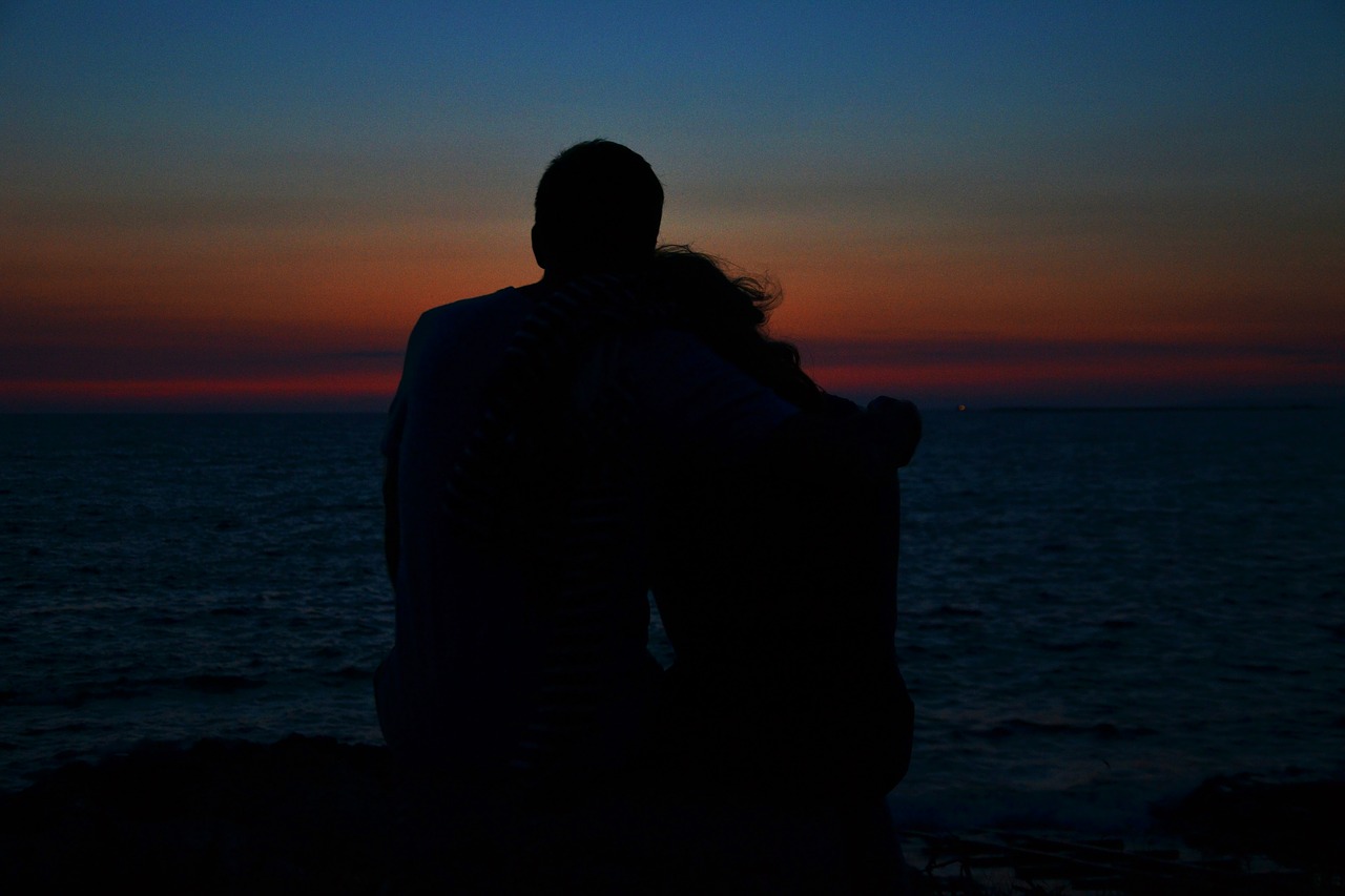 Image - sunset pair romance silhouette