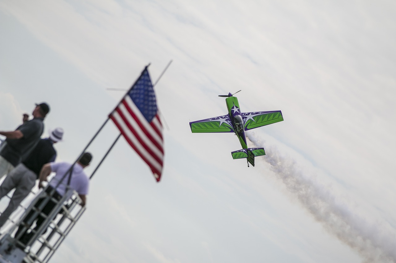 Image - plane airshow stunt usa flag