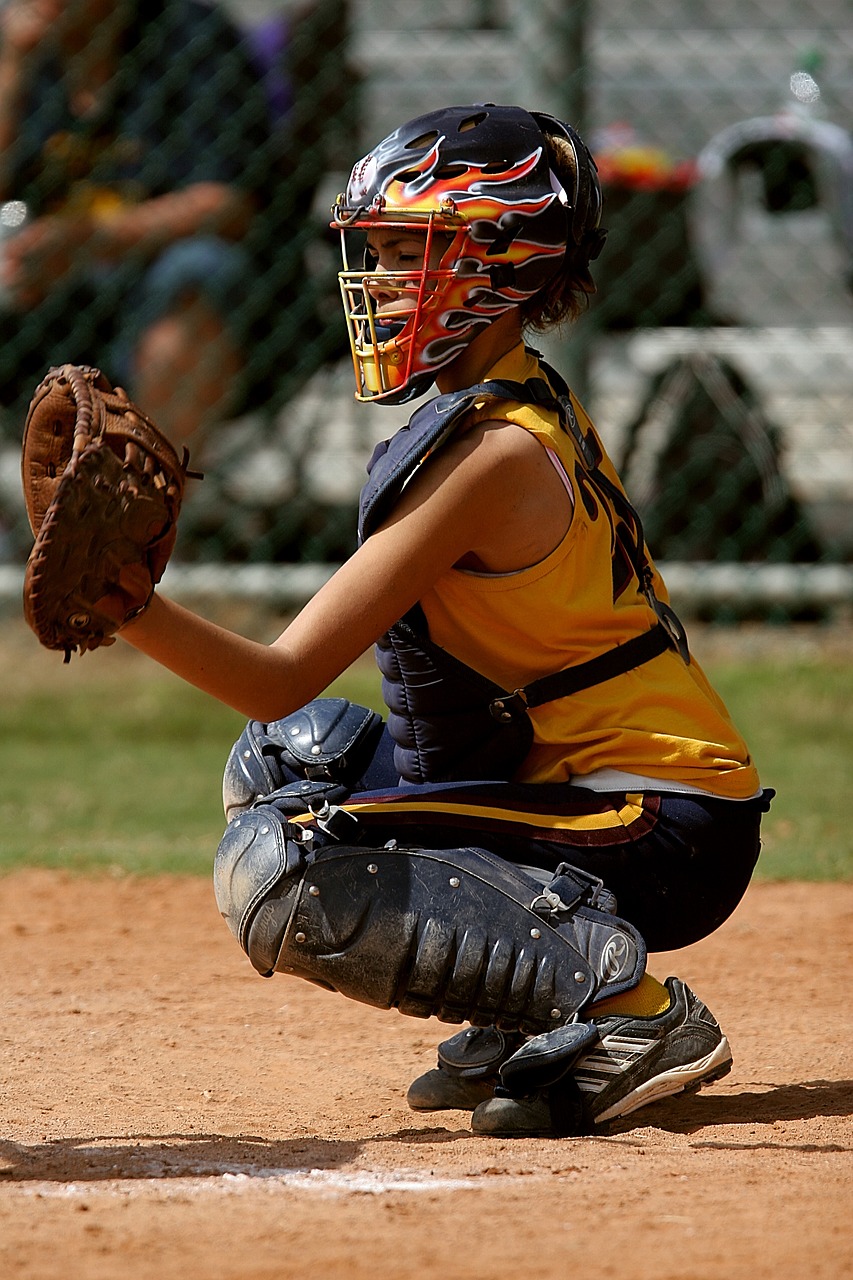 Image - softball catcher female