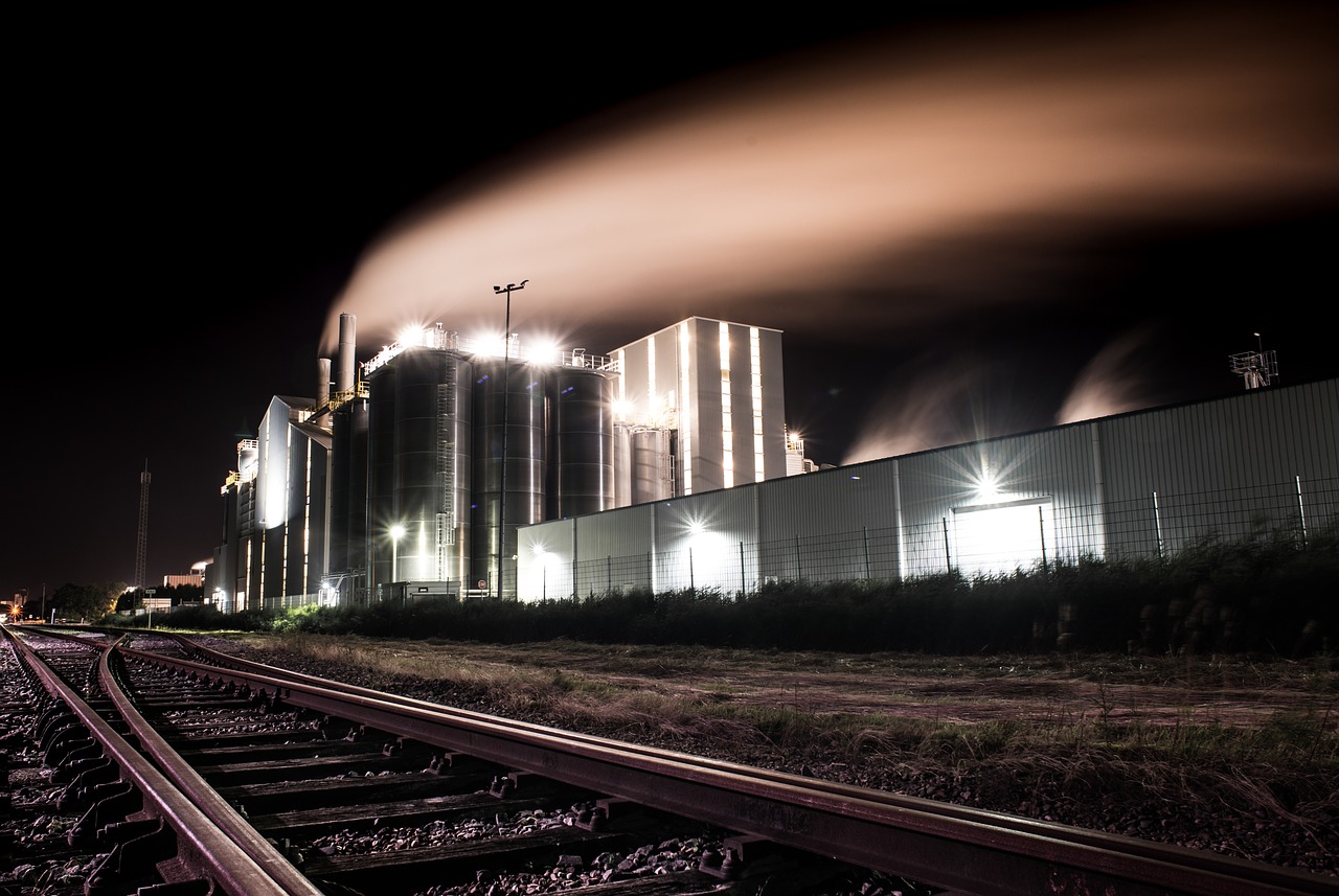 Image - factory night smoke industry plant