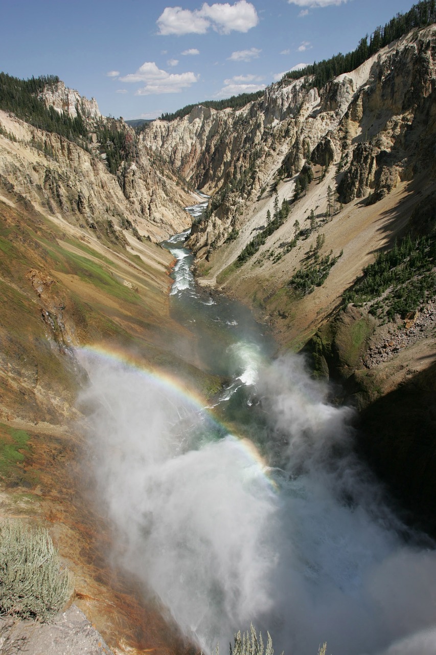 Image - lower yellowstone falls waterfall