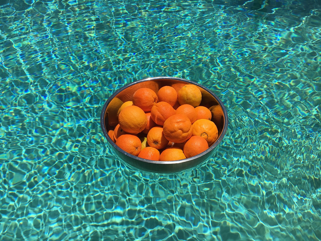 Image - orange swimming pool metal bowl