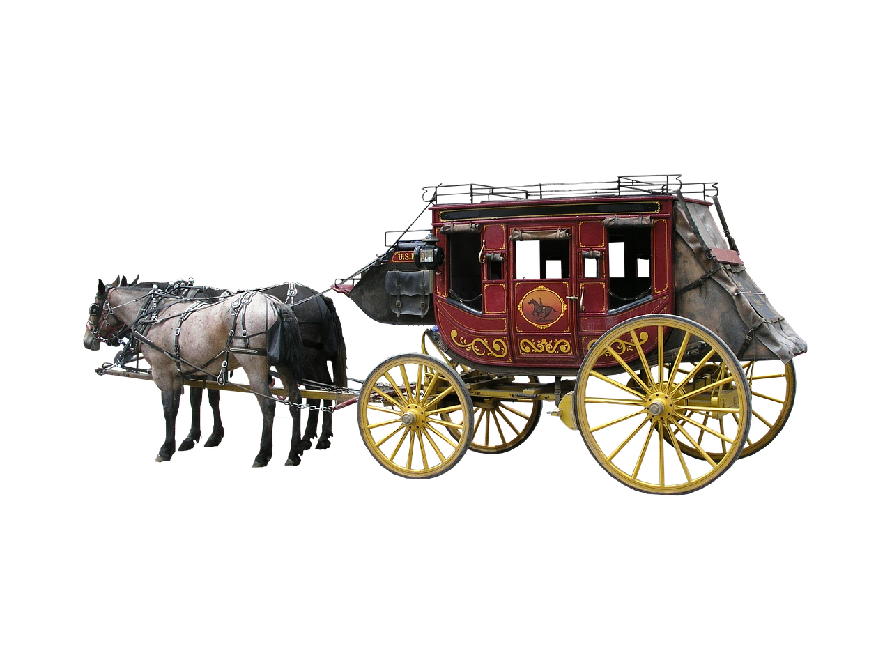 Image - stagecoach isolated horse western