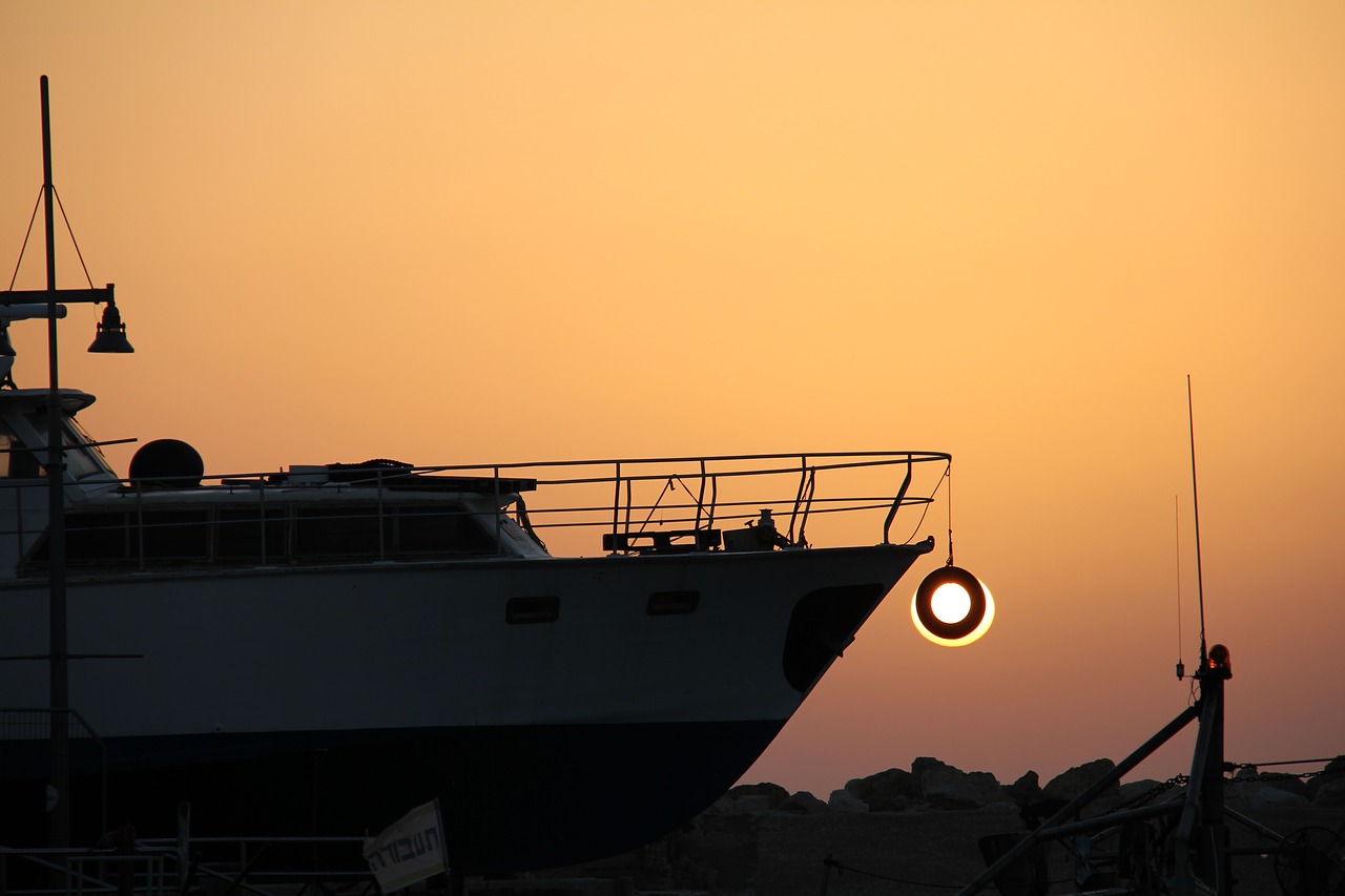 Image - ship tyre evening sunset