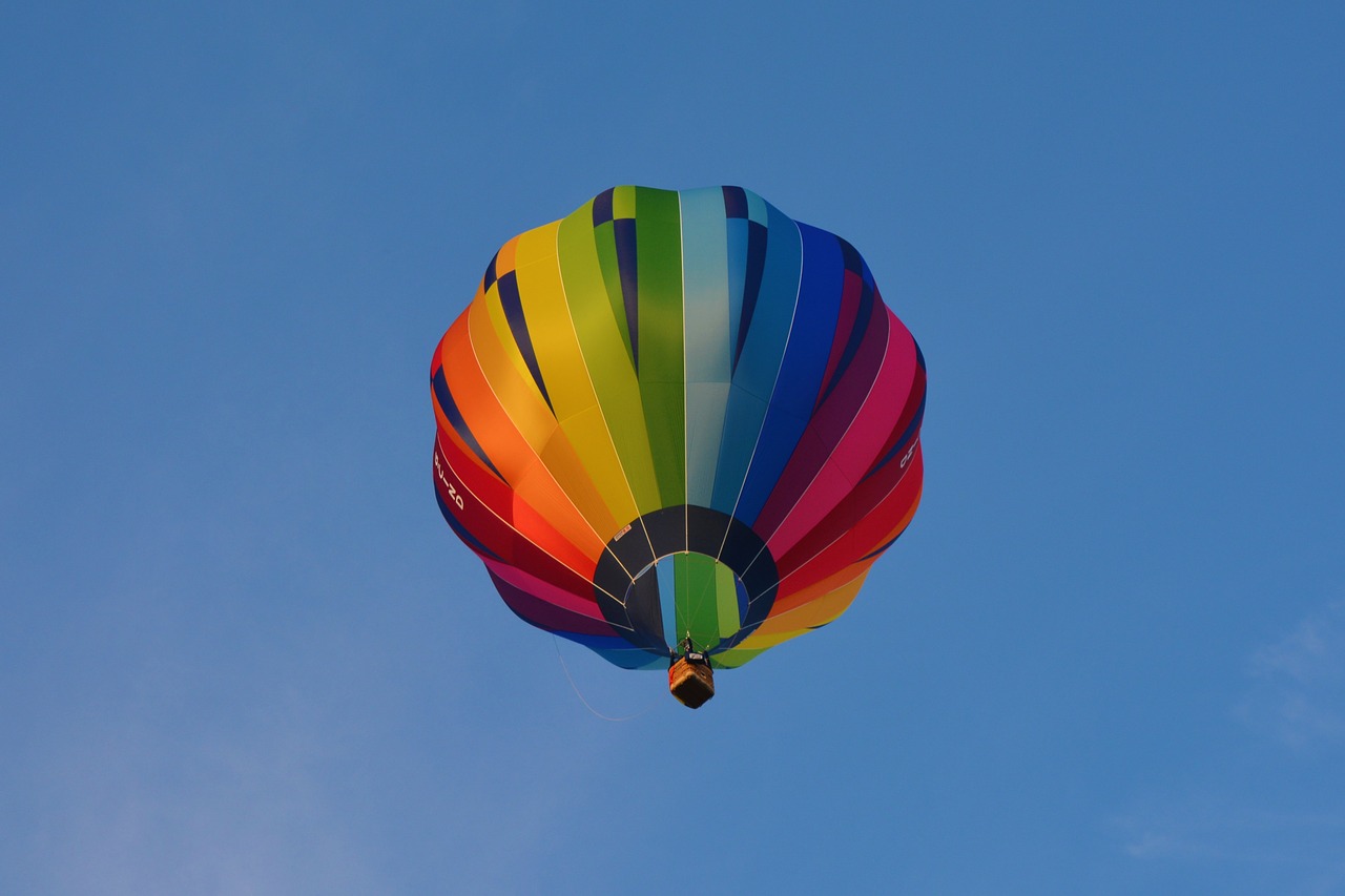 Image - balloon hot air balloon blue sky