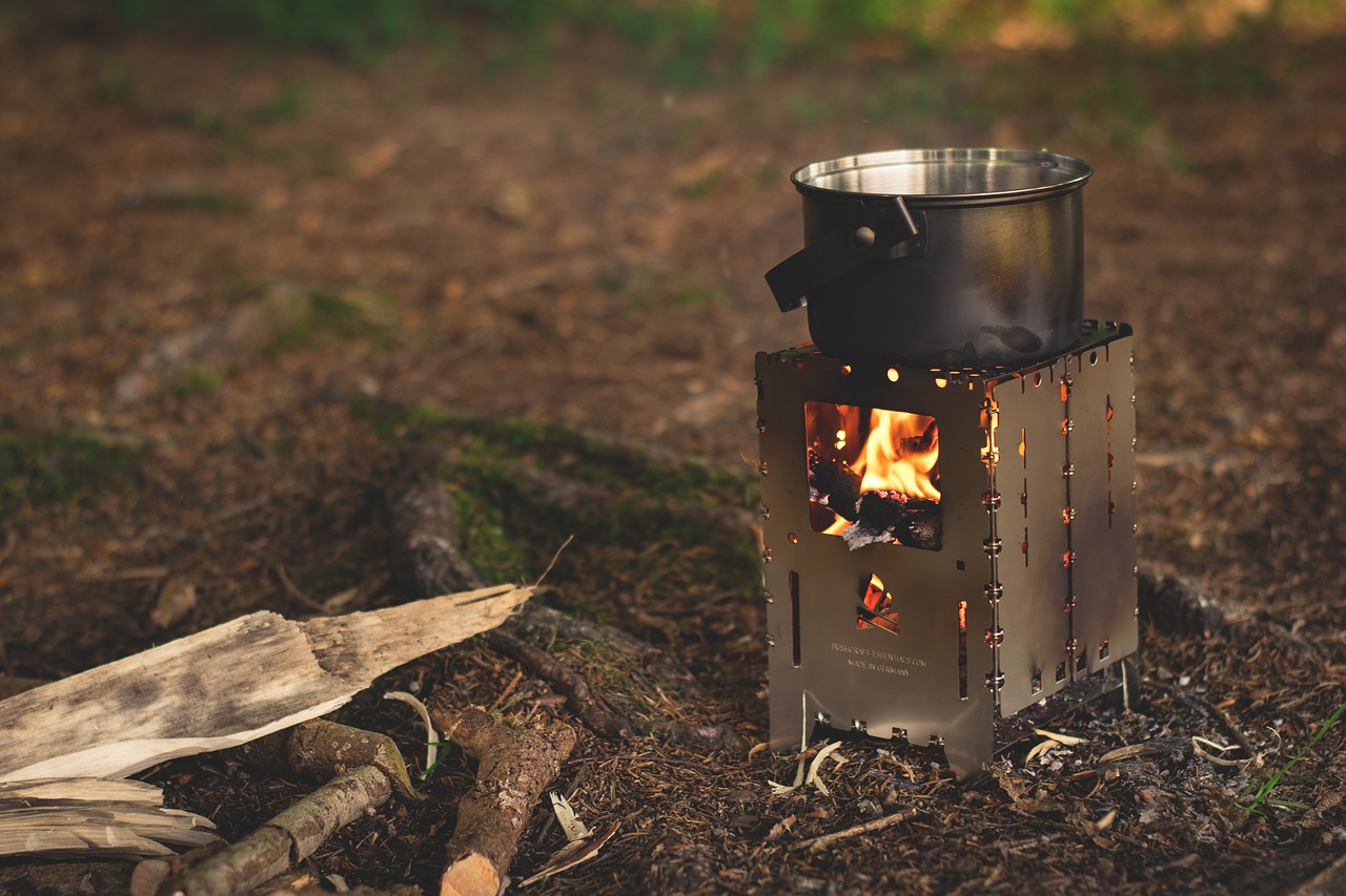 Image - fireplace fire bushbox camping