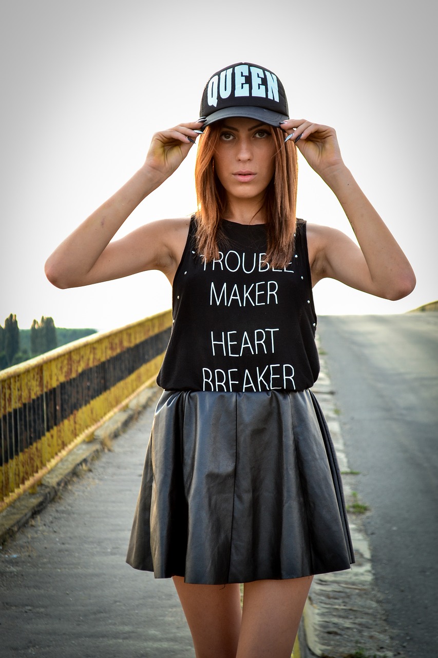 Image - girl skirt hat bridge
