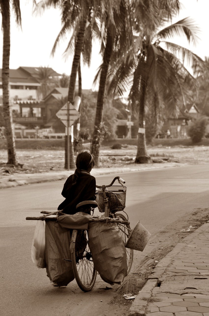 Image - cambodia girl child bike