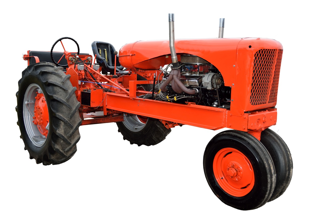 Image - vintage red tractor retro restored