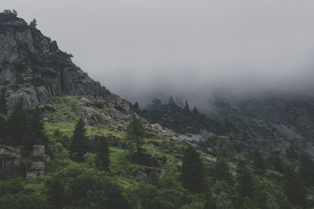 Image - mountains fog gloomy landscape