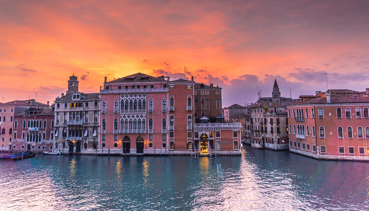 Image - venice italy sunset grand canal