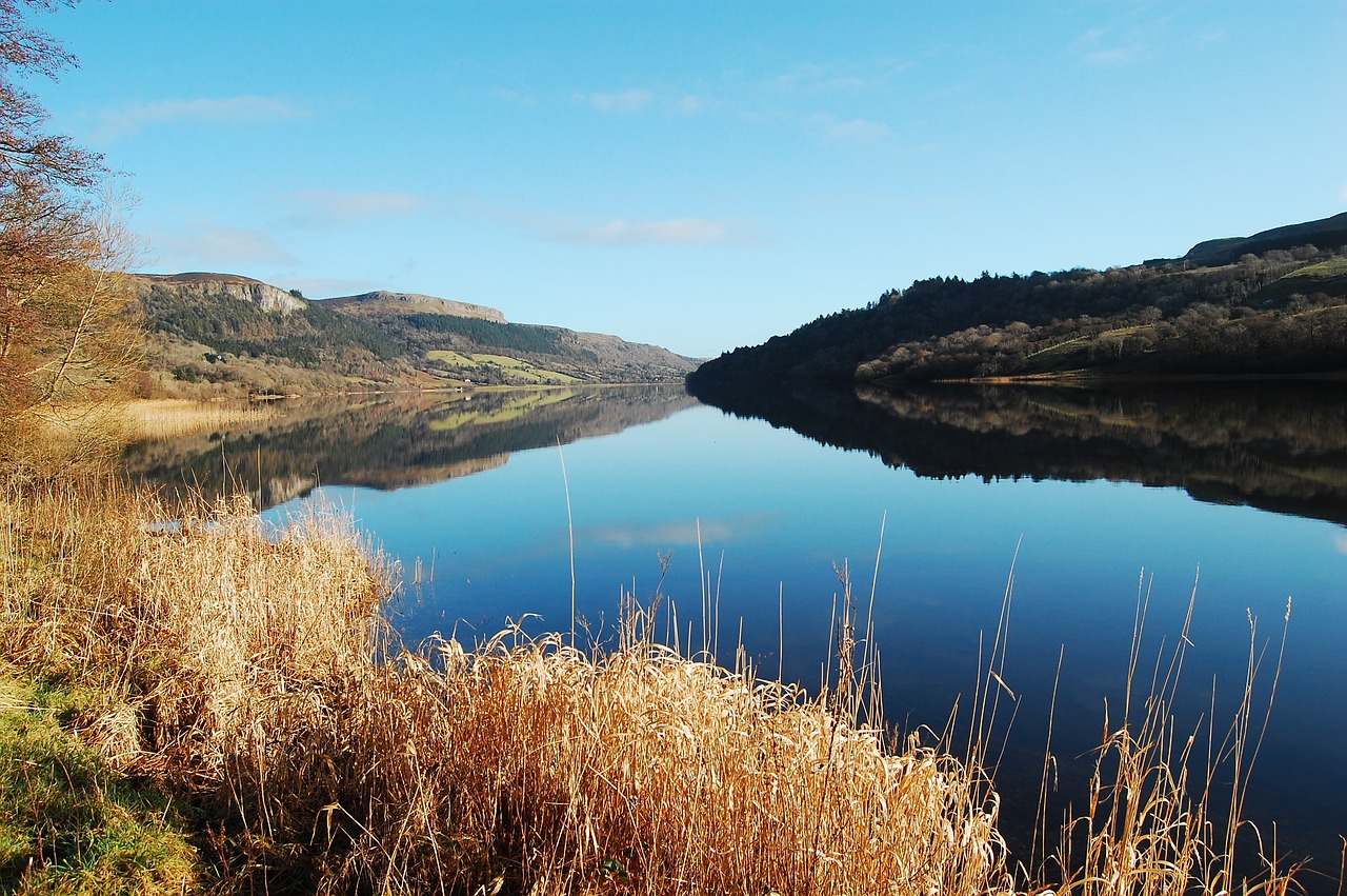 Image - lake calm mirror image sky blue