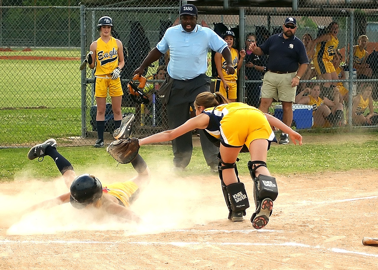 Image - softball scoring sliding runner