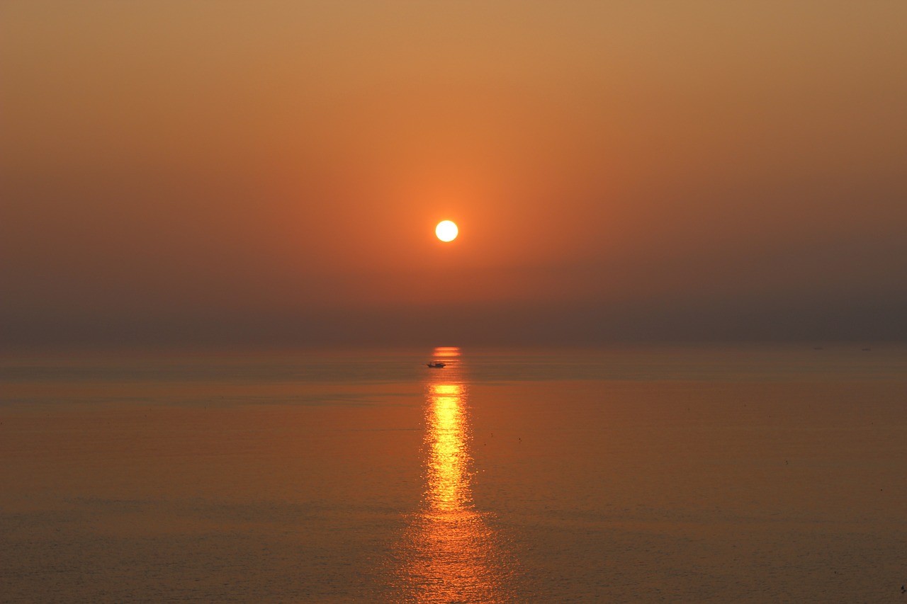 Image - north sea sunset rounds of small