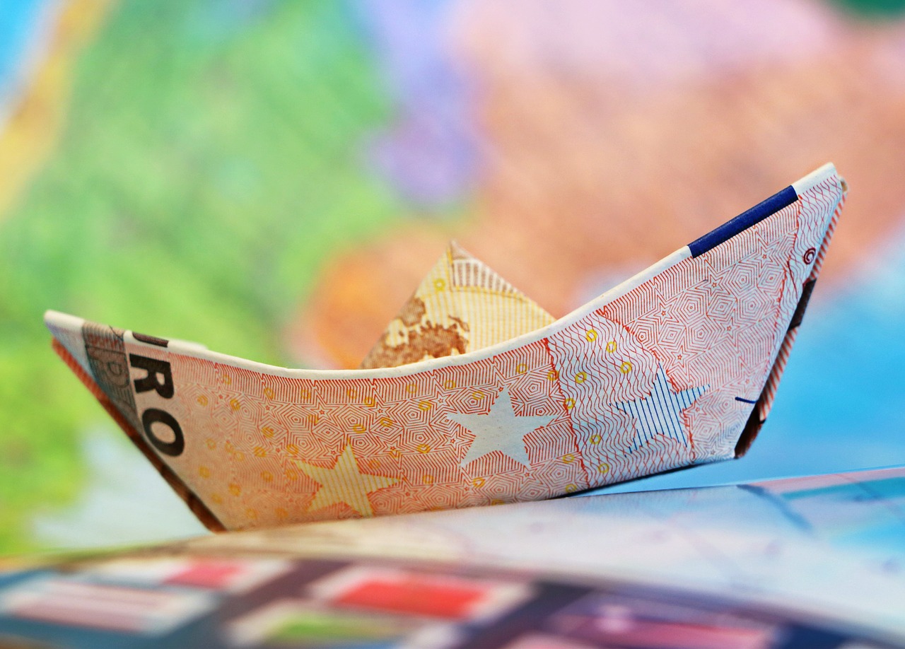 Image - euro ship money sailboat origami