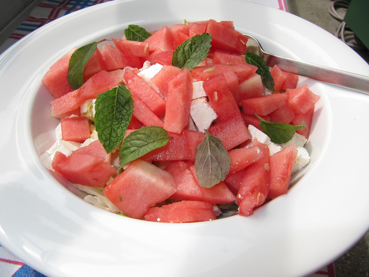 Image - melon watermelon feta cheese cheese