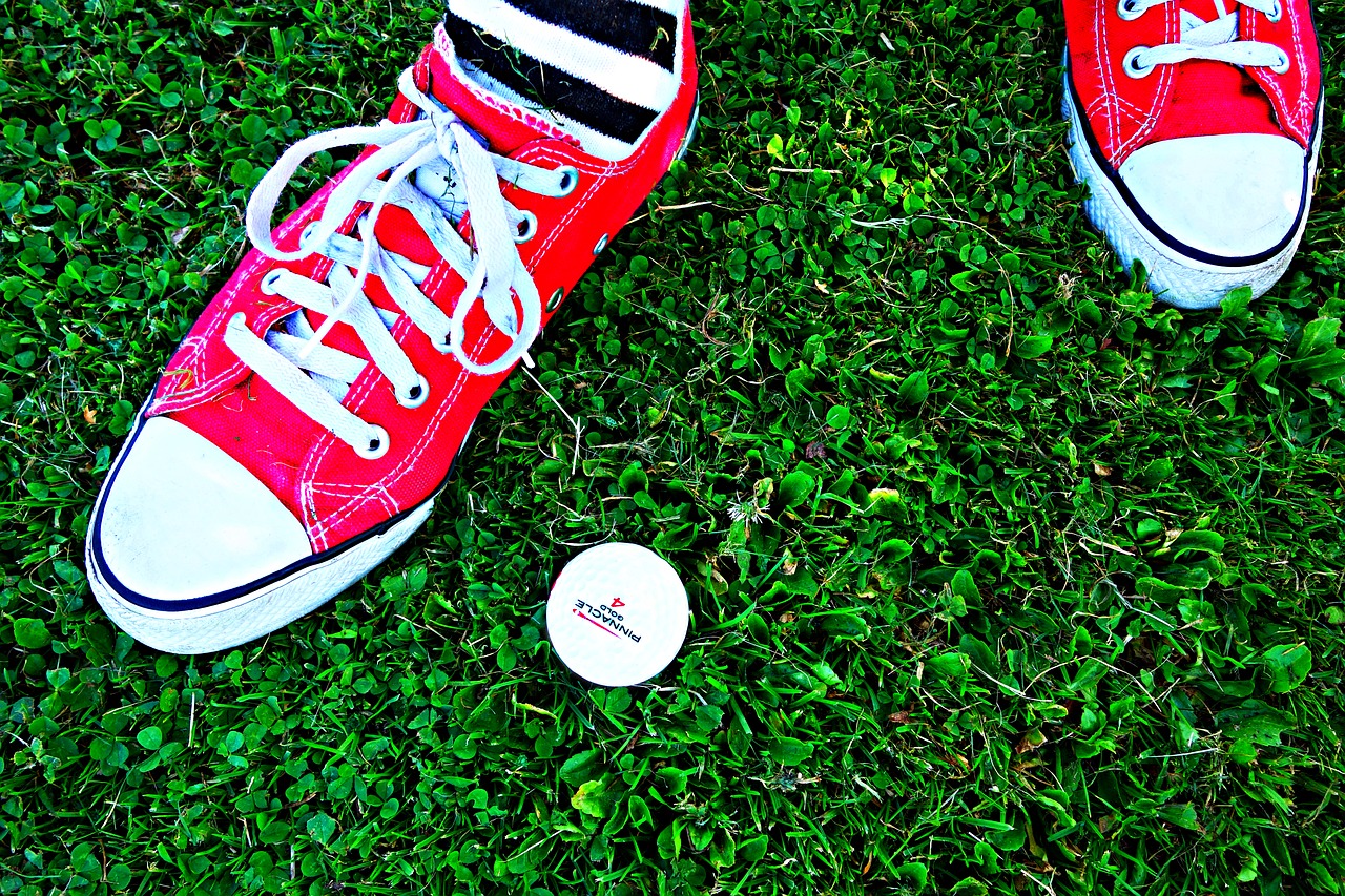 Image - foot standing sneakers grass