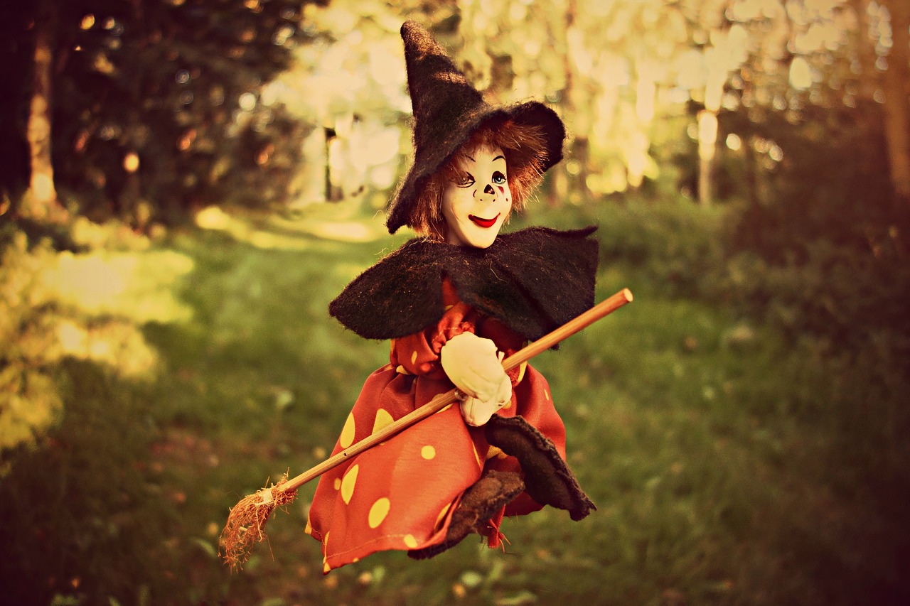 Image - witch broom witch hat doll toy