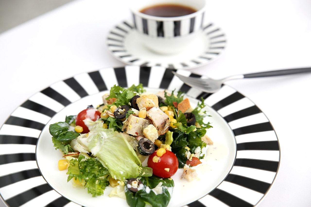 Image - salad coffee breakfast