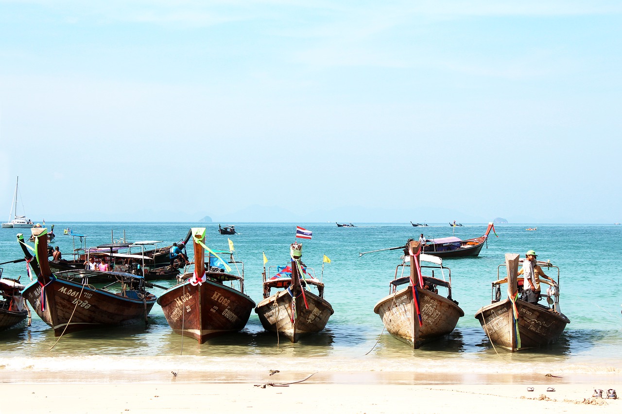 Image - thailand beach fishing boats boats