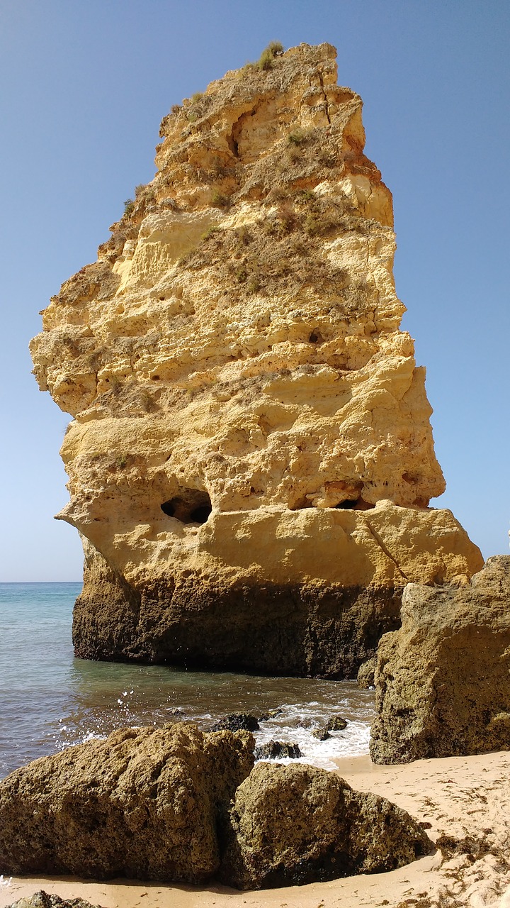 Image - rock beach mar blue ocean water