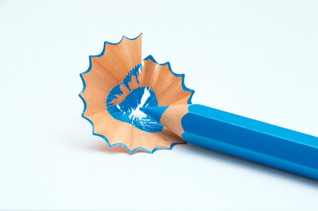 Image - colorful pen blue colored pencils