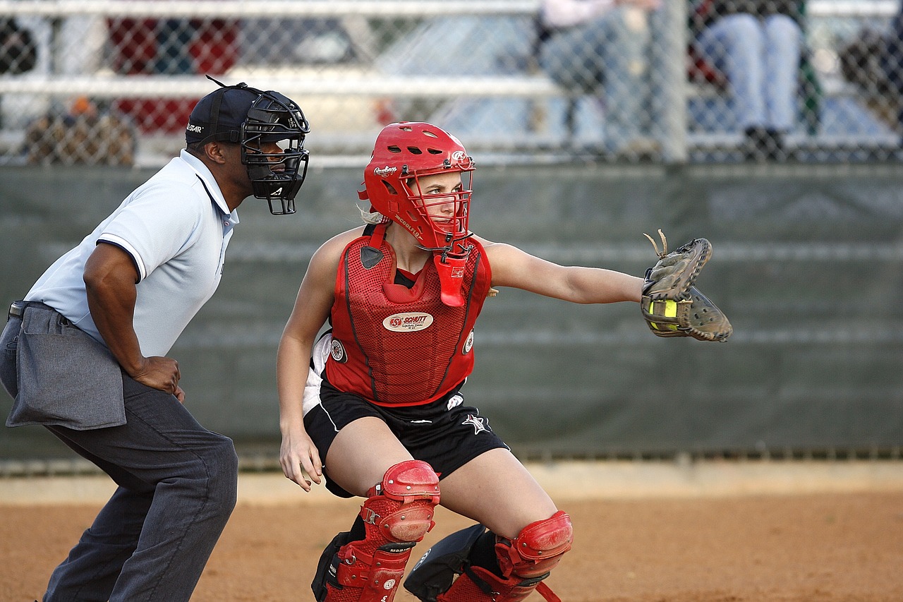 Image - softball catcher umpire female