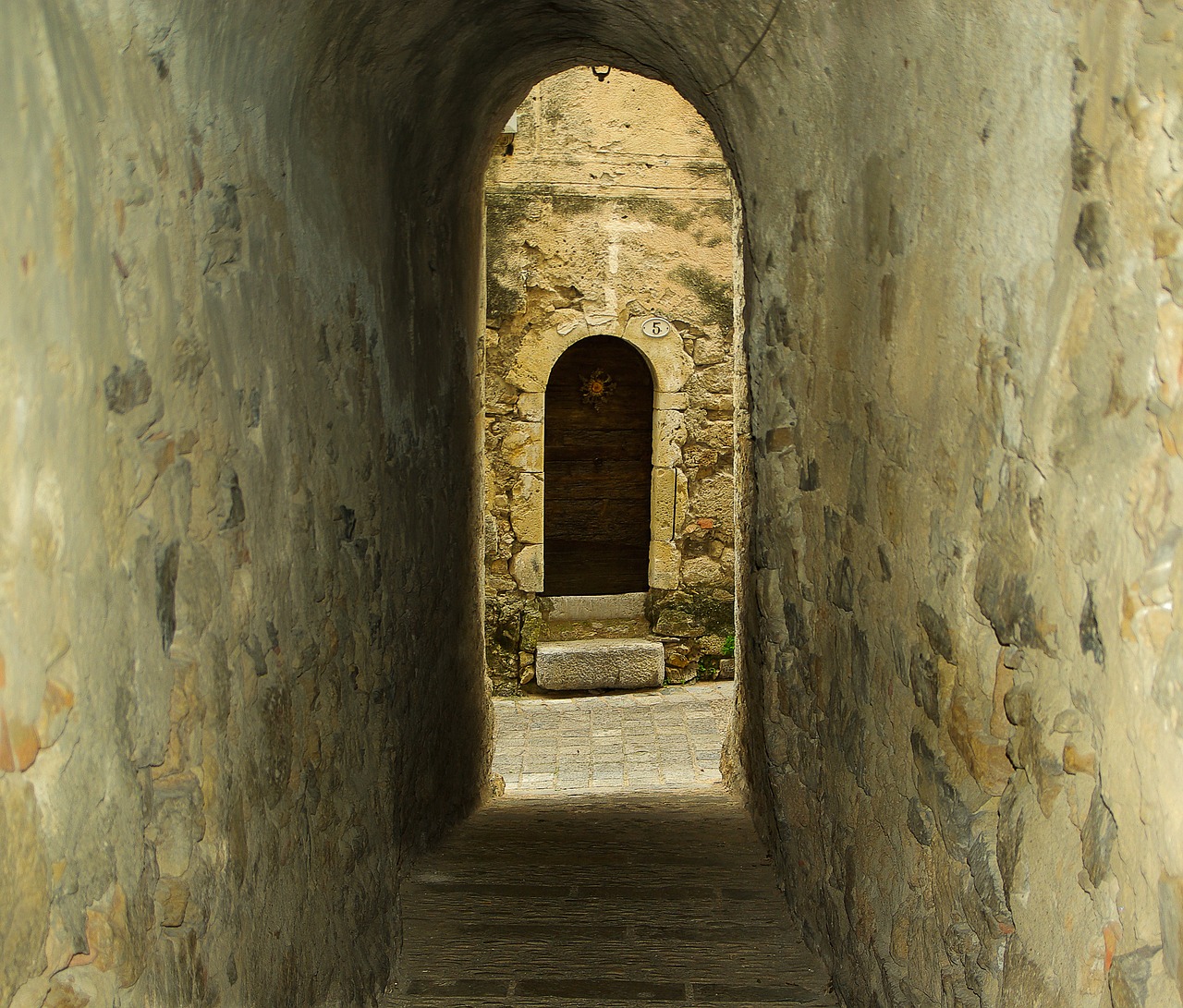 Image - medieval village lane pavers porch