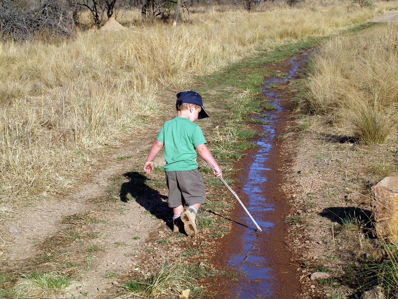 Image - outdoor boy child stik way path