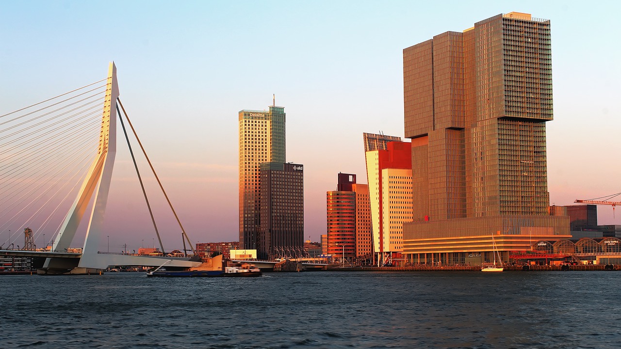 Image - rotterdam skyline port big city