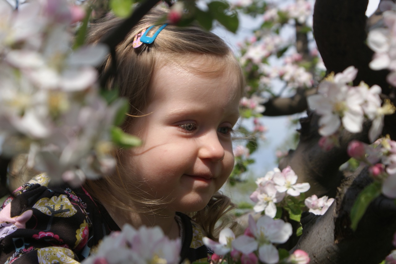 Image - spring child joy tree flower