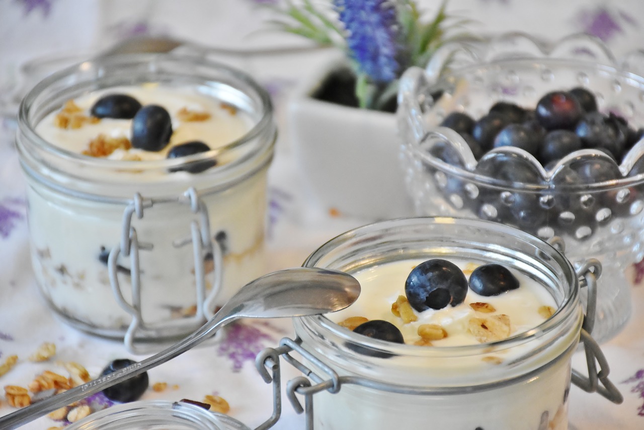 Image - yogurt berries blueberries dessert