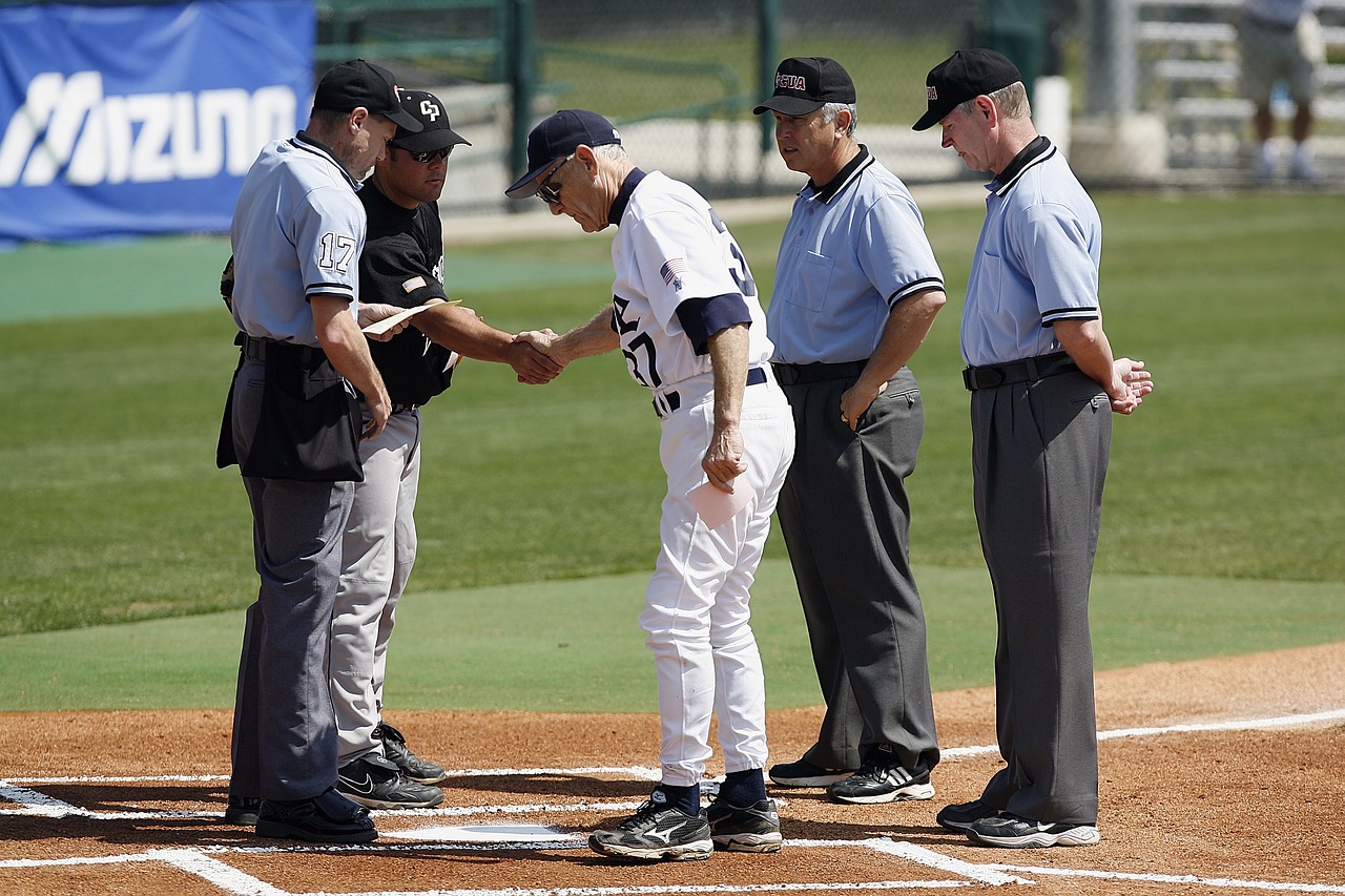 Image - baseball umpires coaches meeting