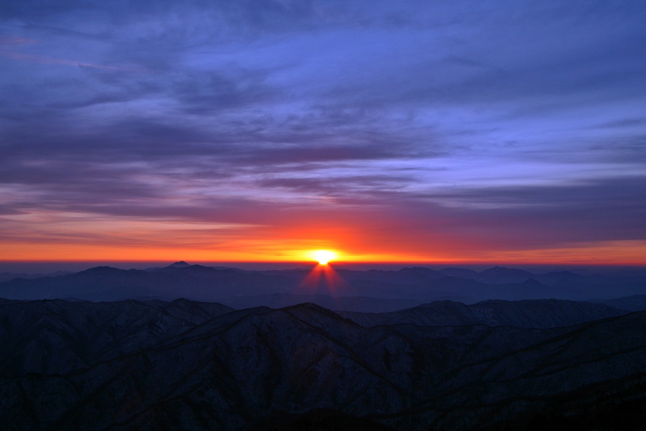 Image - sunrise sea solar landscape red