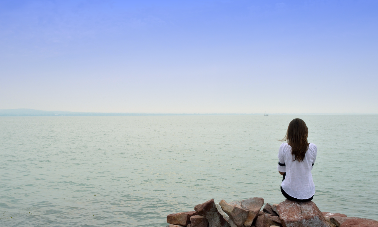 Image - lake balaton young lady minimal sky