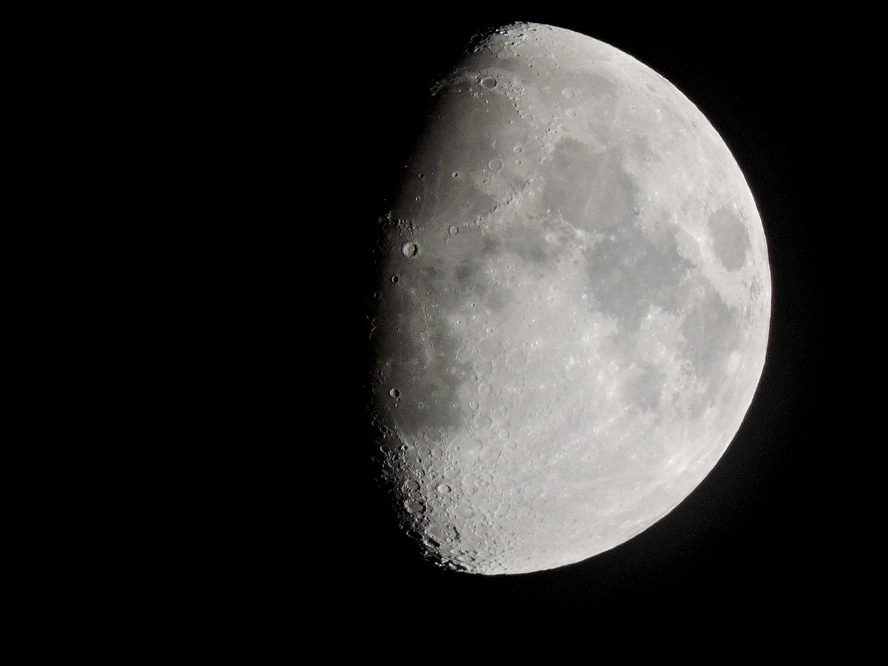 Image - moon three quarter moon white moon