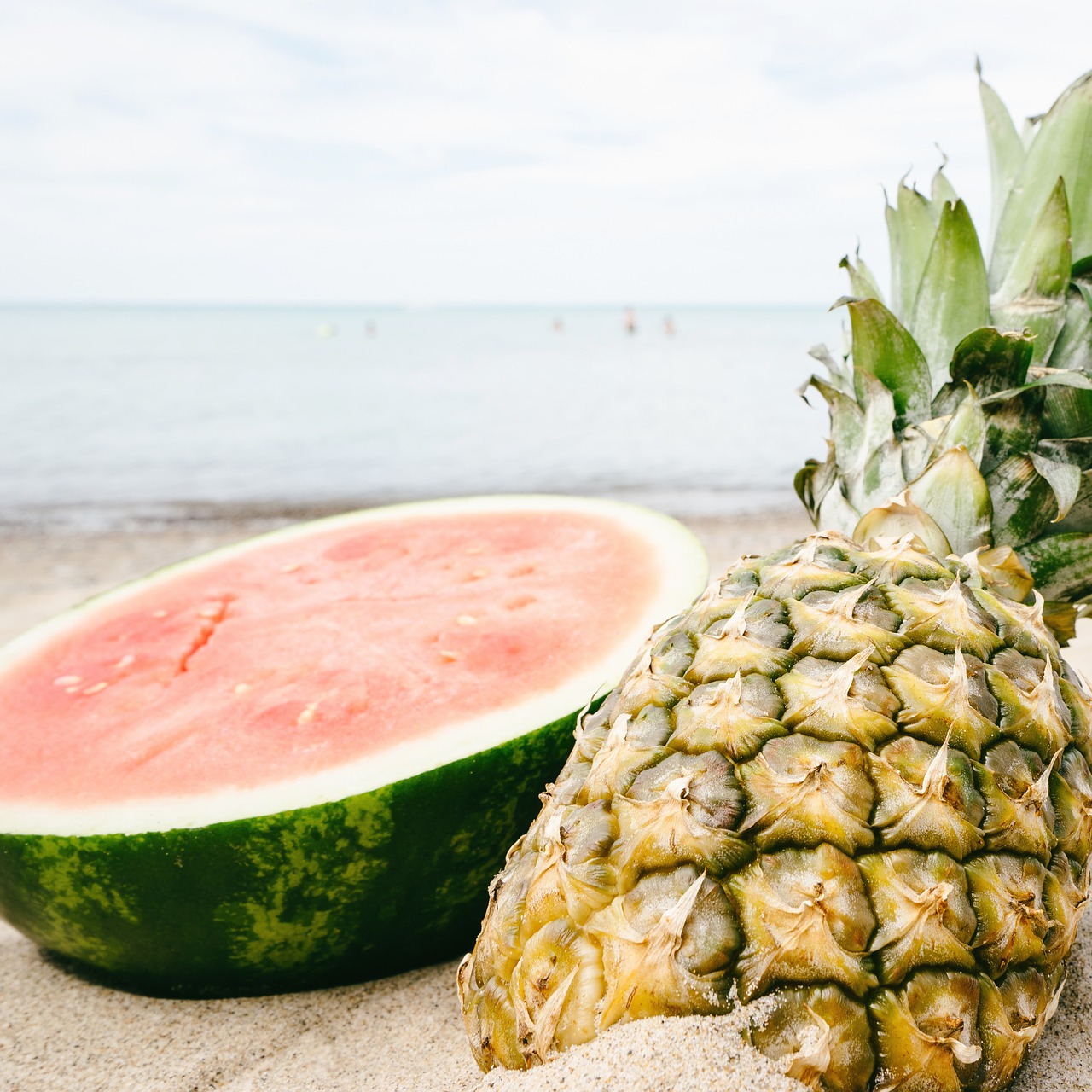 Image - pineapple sunset fruit beach