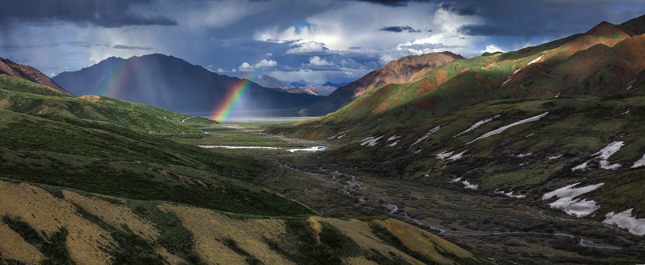 Image - rainbow landscape scenic colorful