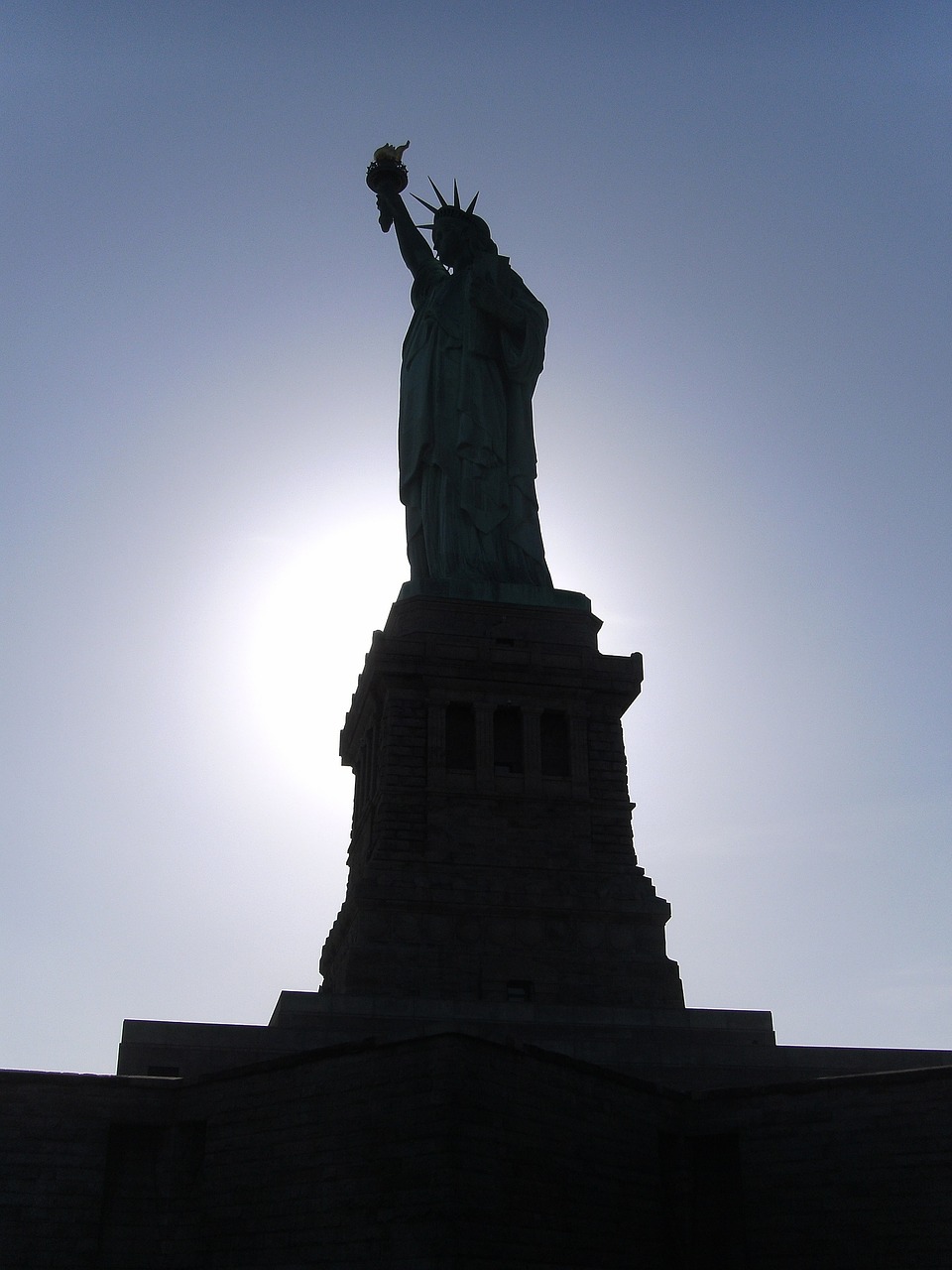 Image - statue of liberty silhouette sunset