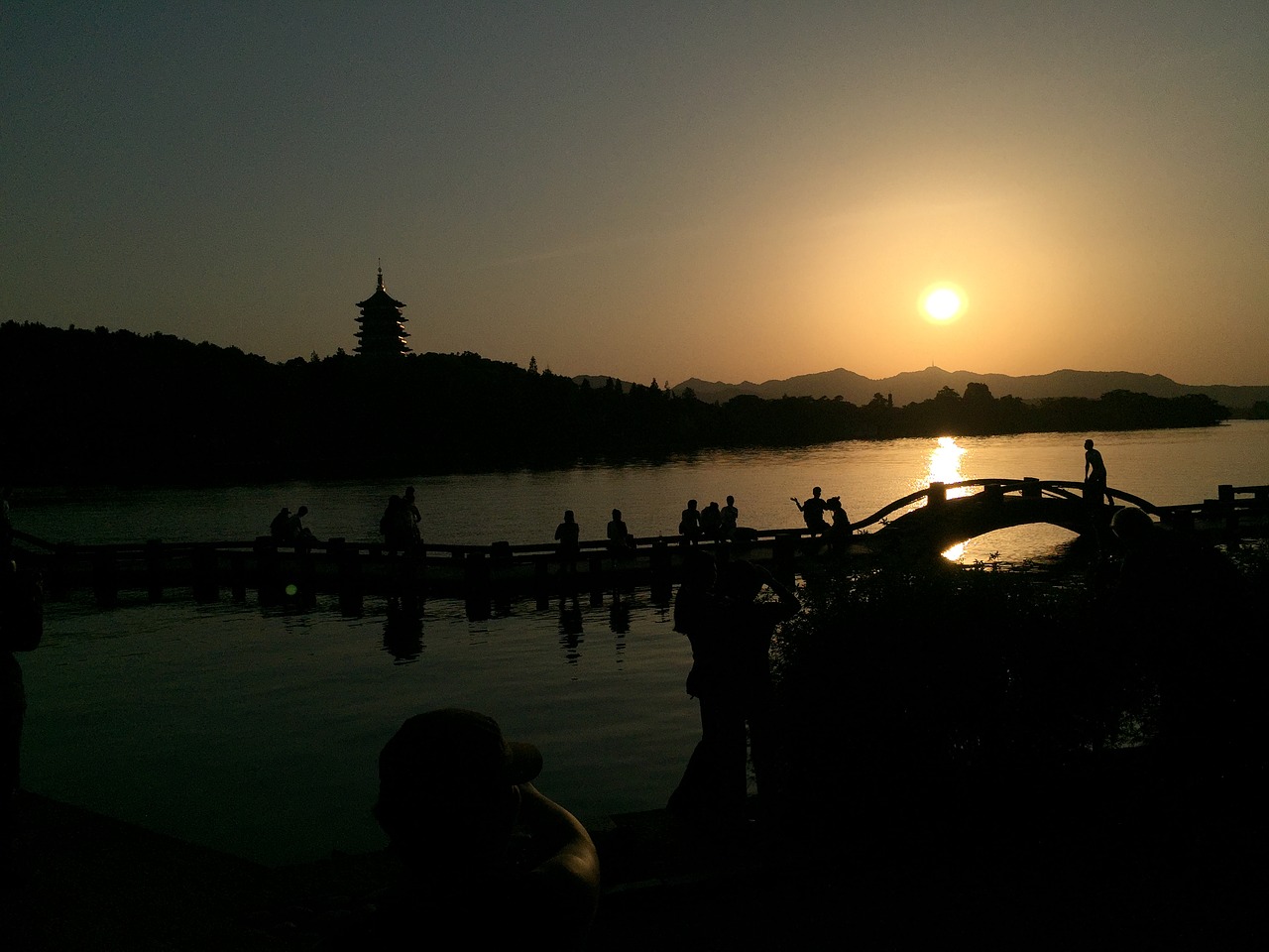 Image - west lake sunset bridges