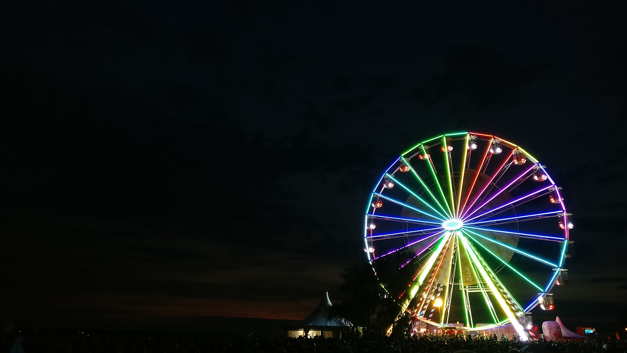 Image - ferris wheel black evening night