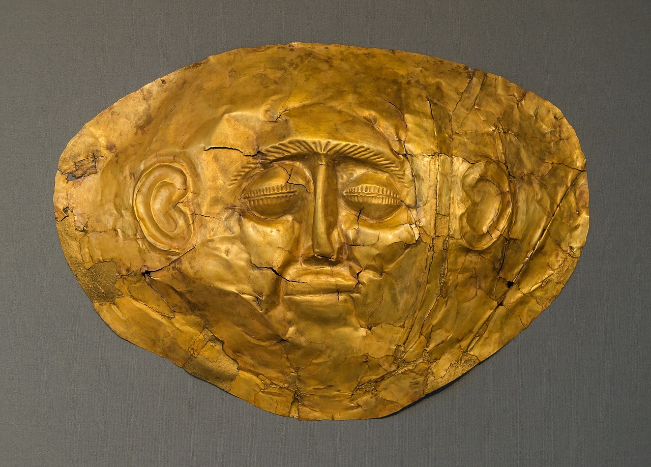 Image - gold funeral mask ancient death
