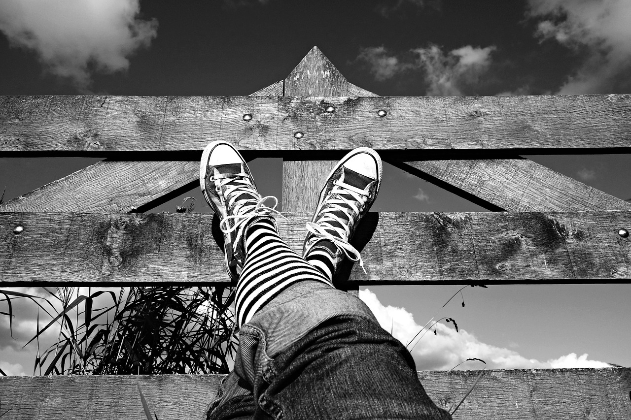 Image - leg foot shoe jeans socks stripes