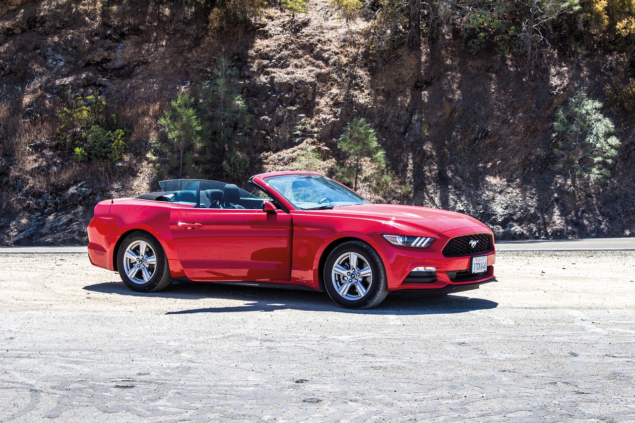 Image - drive car red ford mustang natural