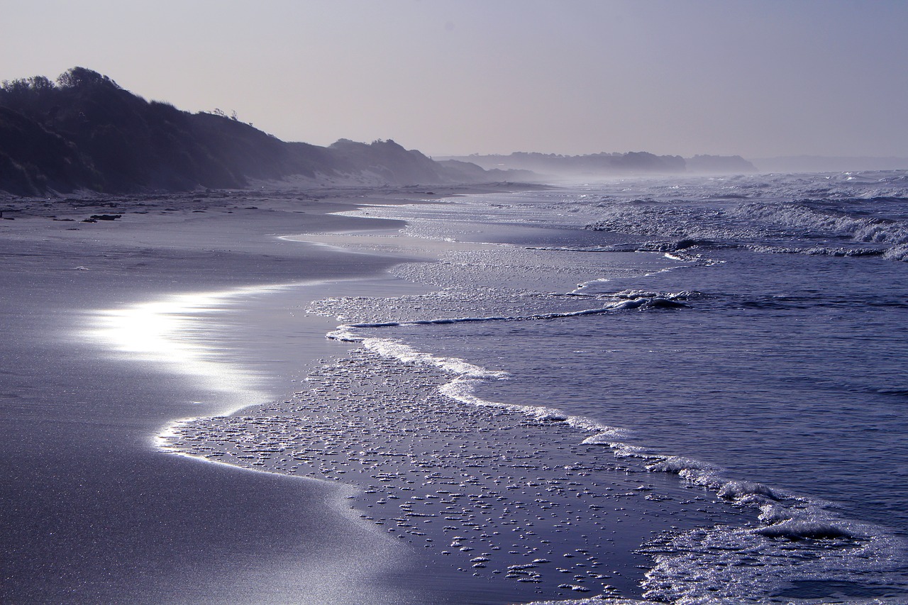 Image - beach sun sea sunset back light