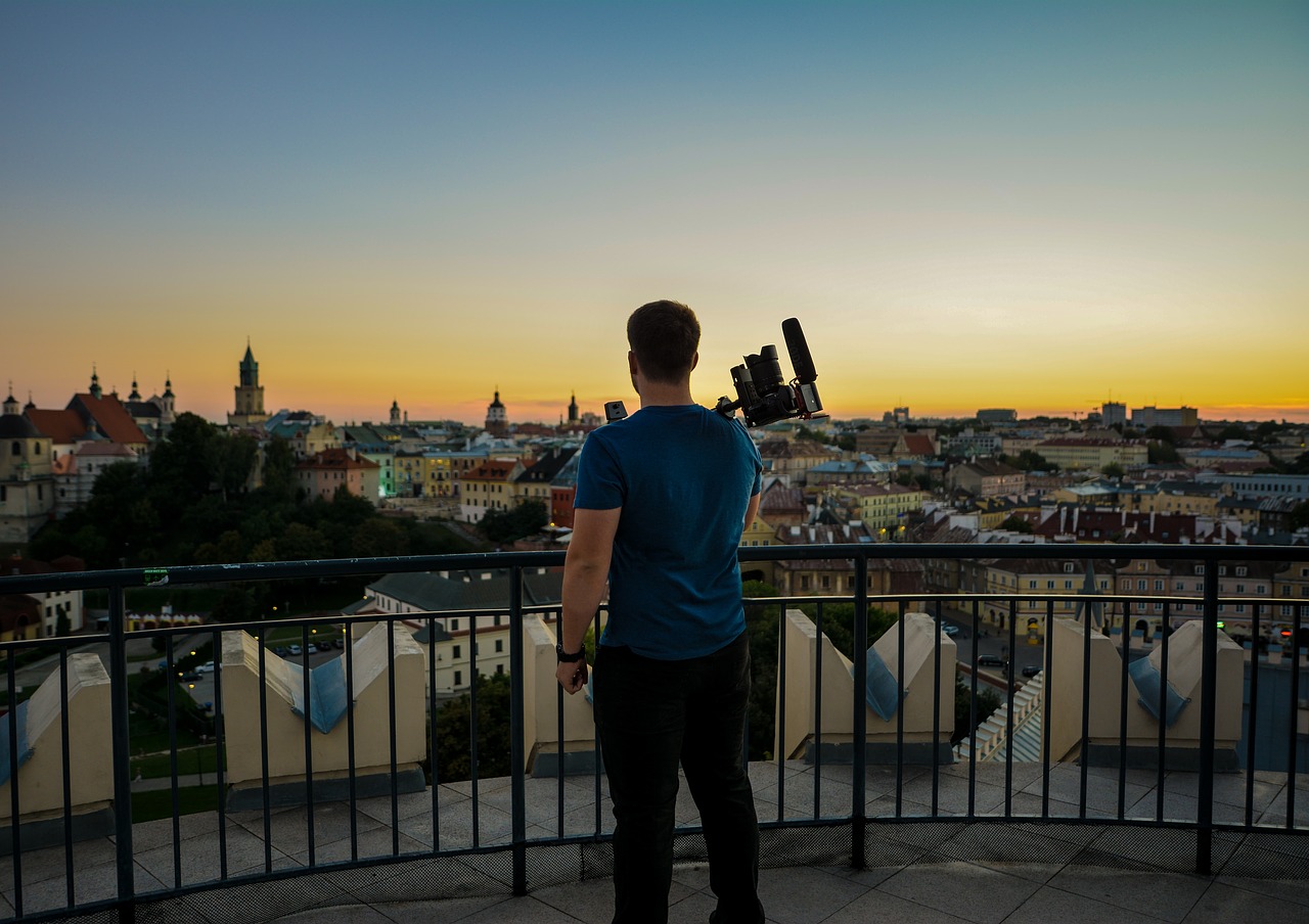 Image - video city panorama night