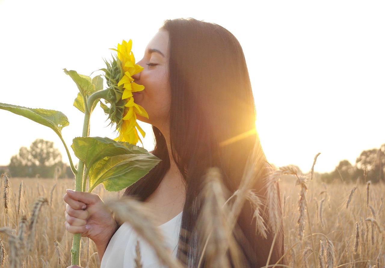 Image - woman summer sun flower sun