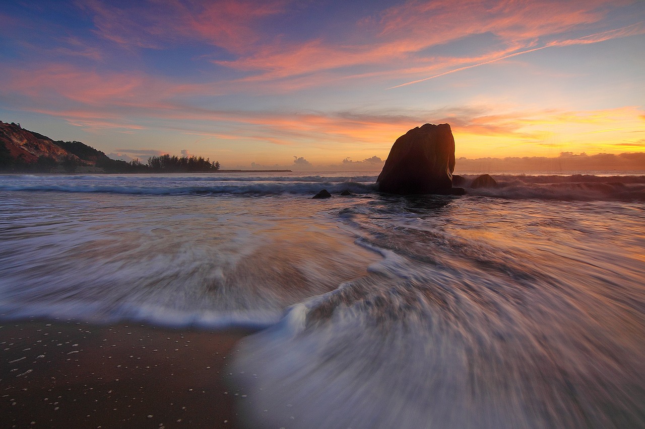 Image - sunset seascape water motion